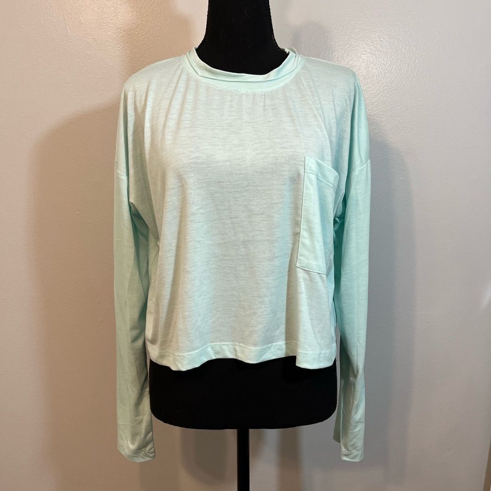 Marc New York Long Sleeve Boxy Crop‎ Pocket T-Shirt